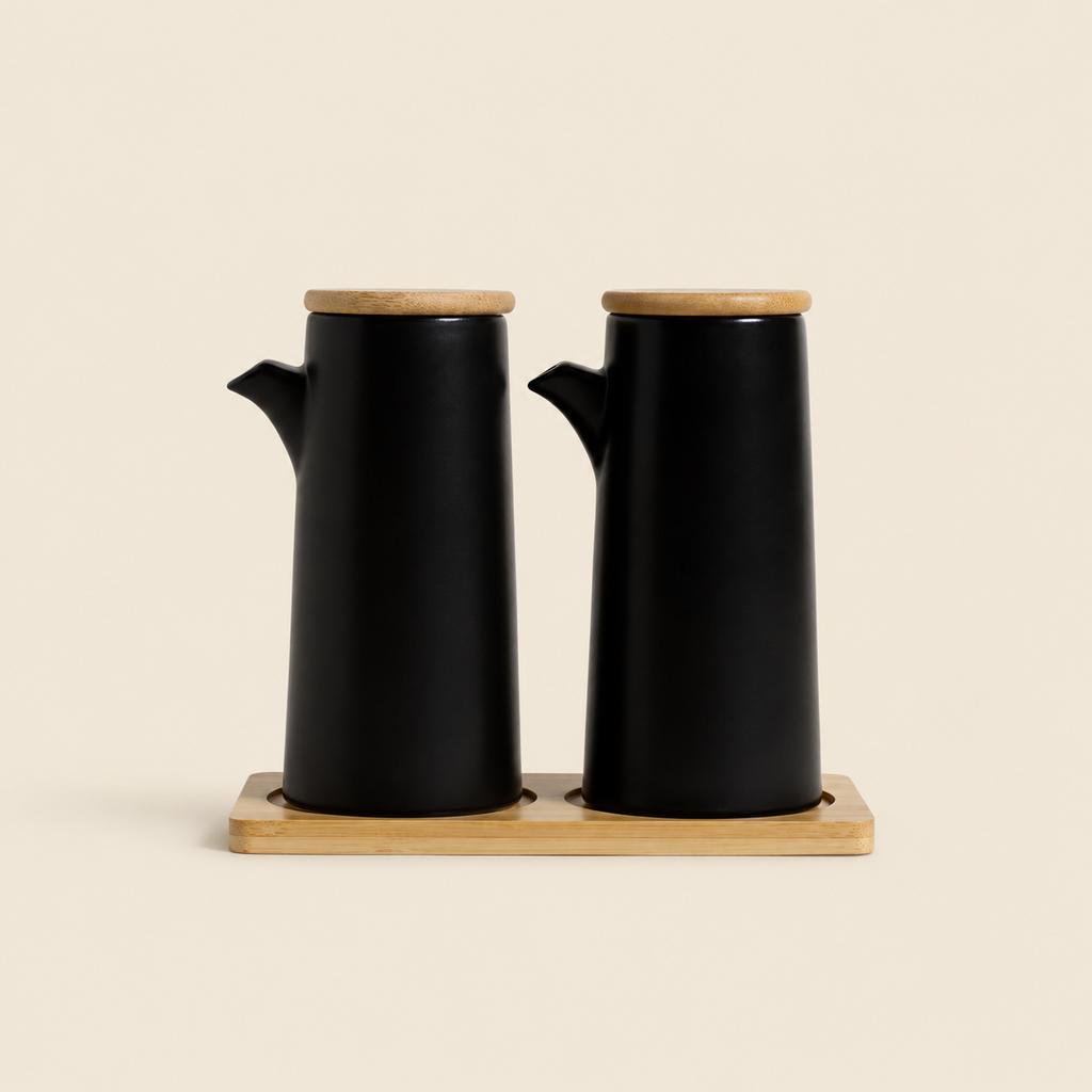 SET ACEITERA Y VINAGRERA TOKIO BLACK 400 ML