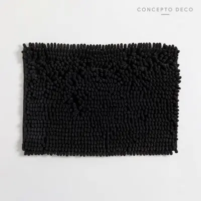 ALFOMBRA SHAGGY NEGRA 40X60