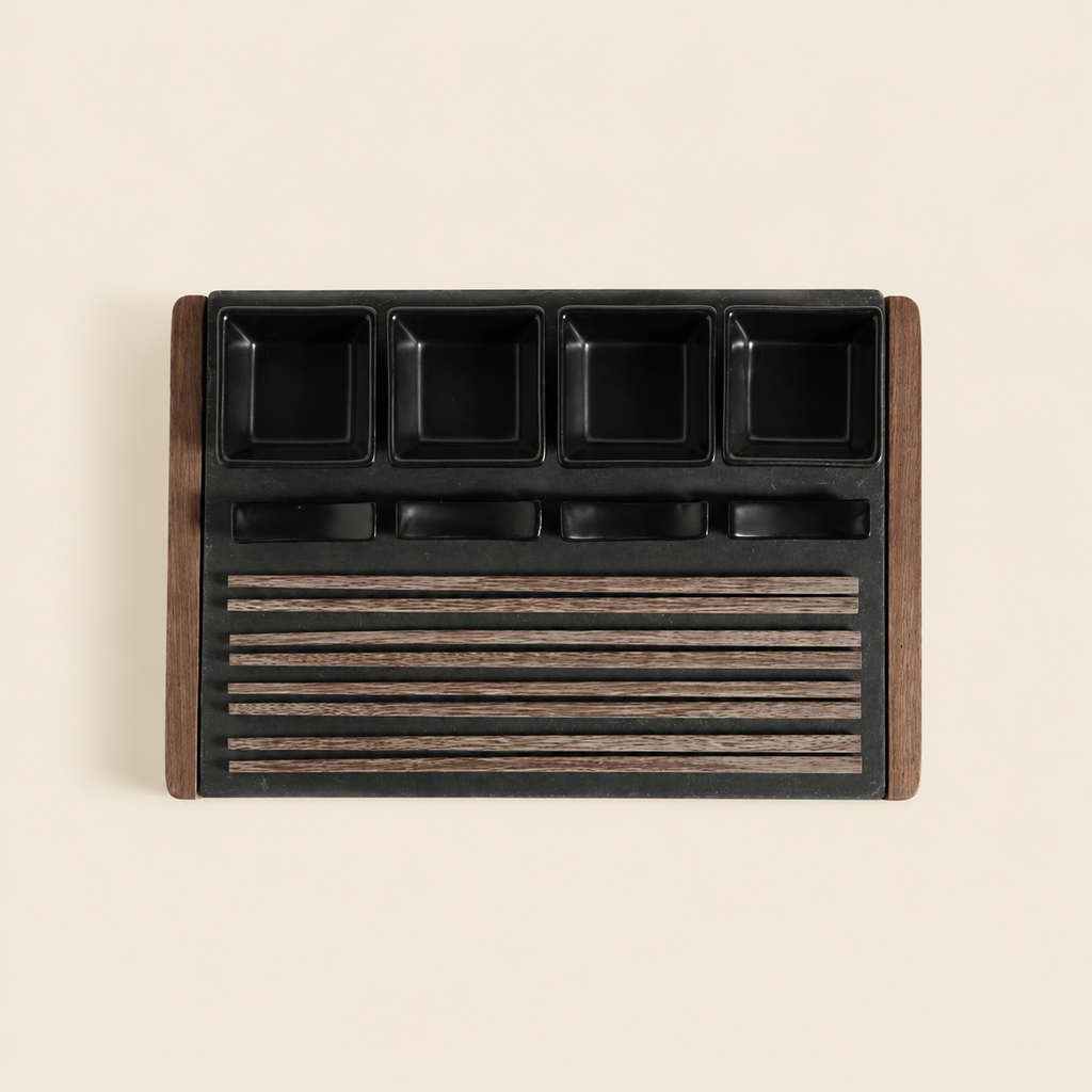 SET SUSHI 4 ACACIA LAJA NEGRO 