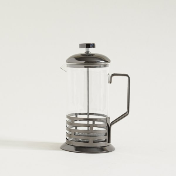 CAFETERA EMBOLO RAYAS HORIZ NEGRO 600ML