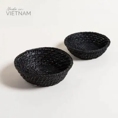SET X 2 CANASTOS VINH NEGRO 23X7 / 20X6 CM