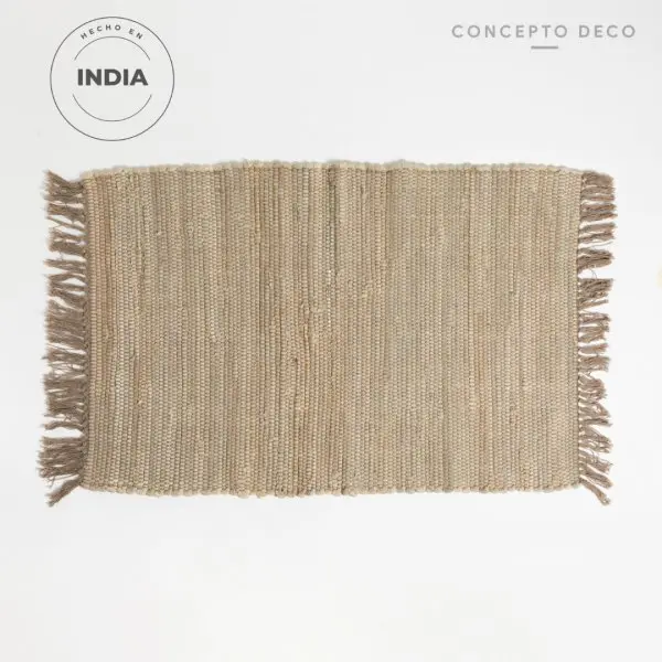 ALFOMBRA DECO INDIA ALGODON GRIS 60X90CM 