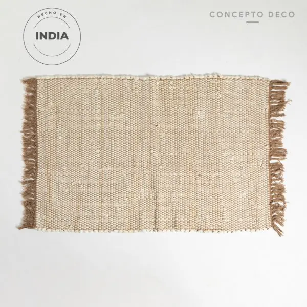 ALFOMBRA DECO INDIA ALGODON CRUDO 60X90CM 