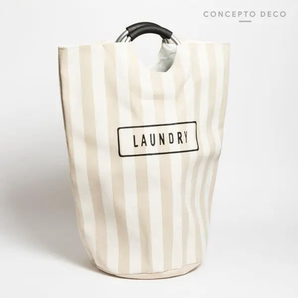 CESTO LAUNDRY RAYAS ANCHAS CRUDO 56X28