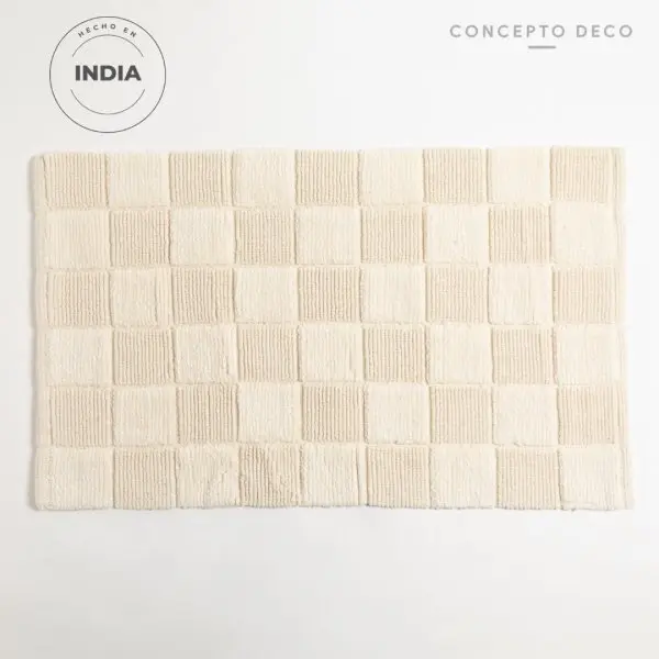 ALFOMBRA INDIA CUADROS NATURAL 50X80CM 