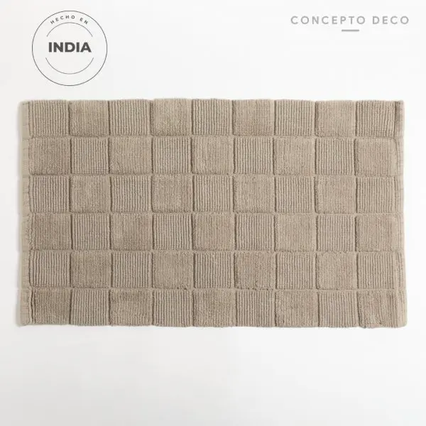 ALFOMBRA INDIA CUADROS GRIS 50X80CM