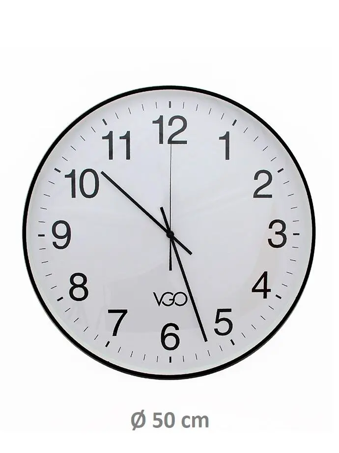 RELOJ PARED BORDES NEGROS 50CM