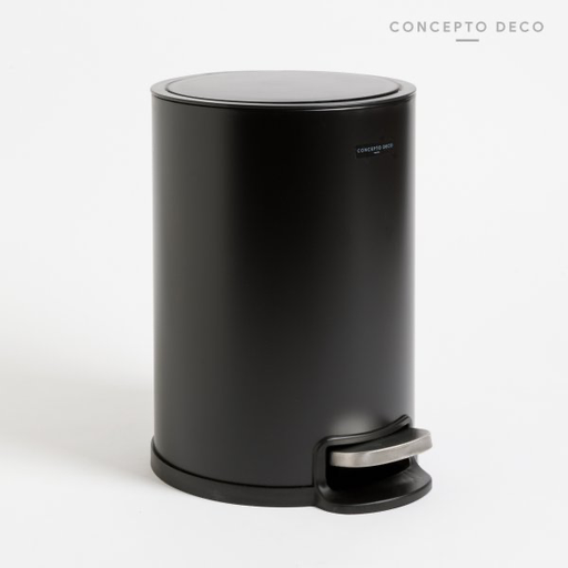 [301525] CESTO ACERO CIERRE SOFT REDONDO NEGRO MATE 5LTS