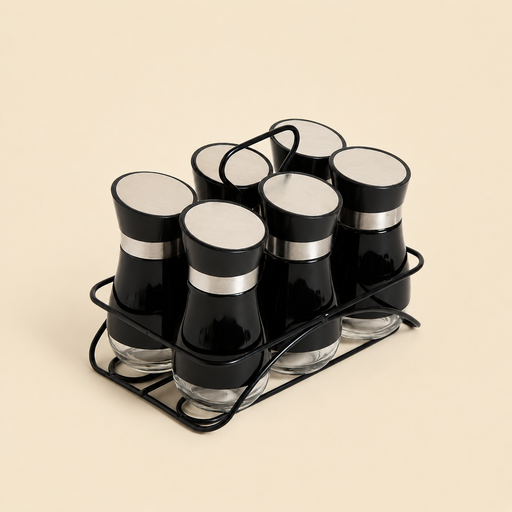 [303644] SET X 6 ESPECIEROS NEGROS EN RACK
