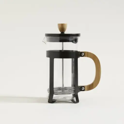 [303903] CAFETERA CON EMBOLO NEGRA Y BAMBOO 1000 ML