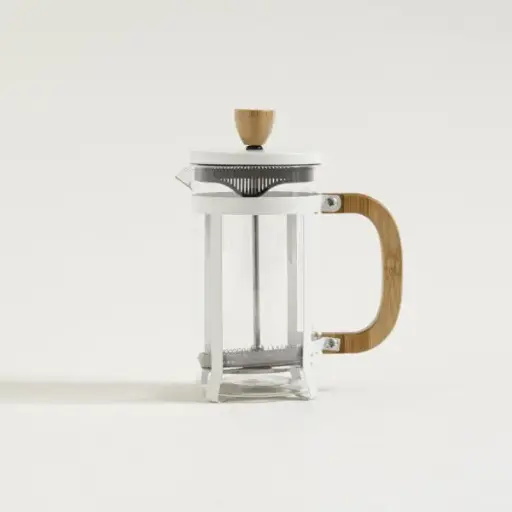 [303909] CAFETERA CON EMBOLO CREMA BAMBOO 600 ML