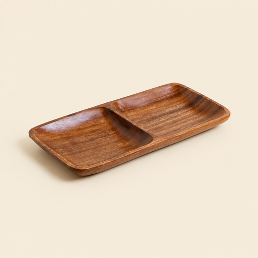 [304551] COPETINERO ACACIA DE 2 DIVISIONES MANILA 30,5X15 CM