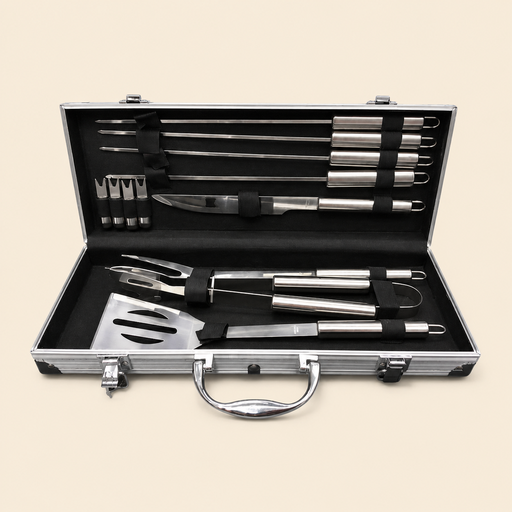 [300162] ESTUCHE ASADO ACERO 12 PZS 30CM  